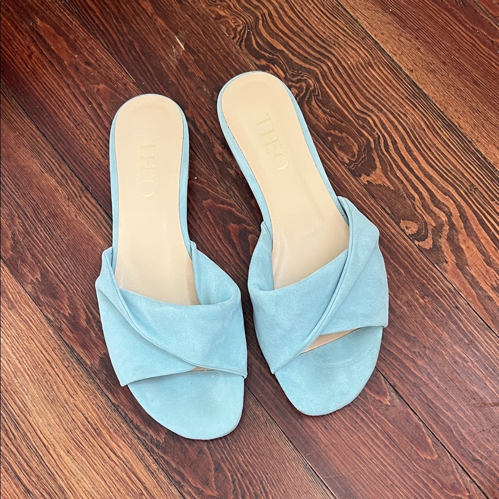 Theo Women's Blue Slide Sandals